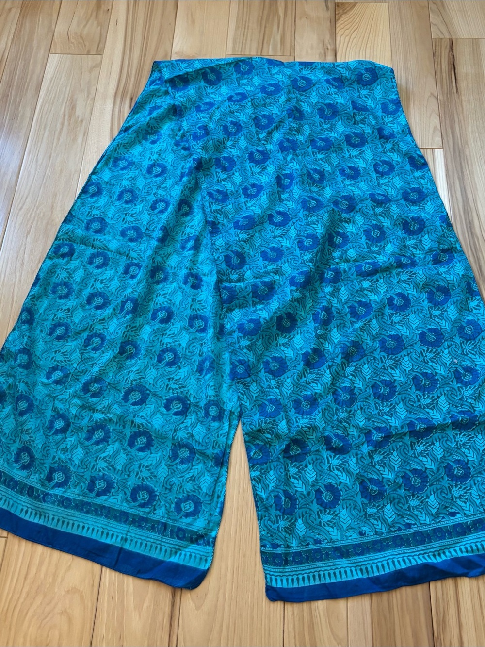Anokhi Boho Blue Block Printed Cotton Scarf